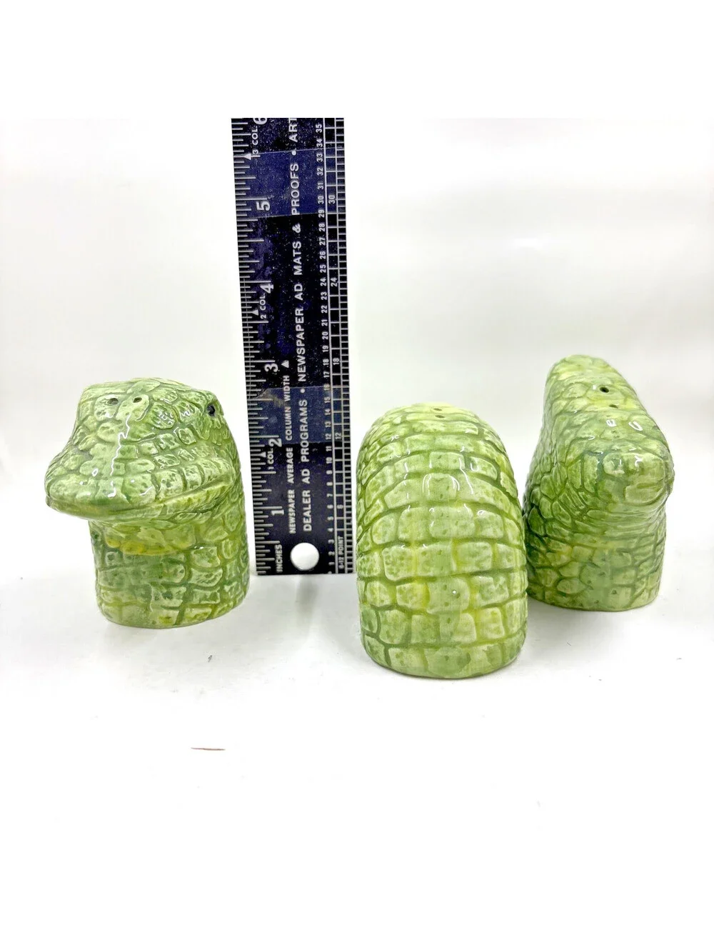 Loch Ness Monster 3pc Salt And Pepper Shakers Condiment 1998 - missing stoppers